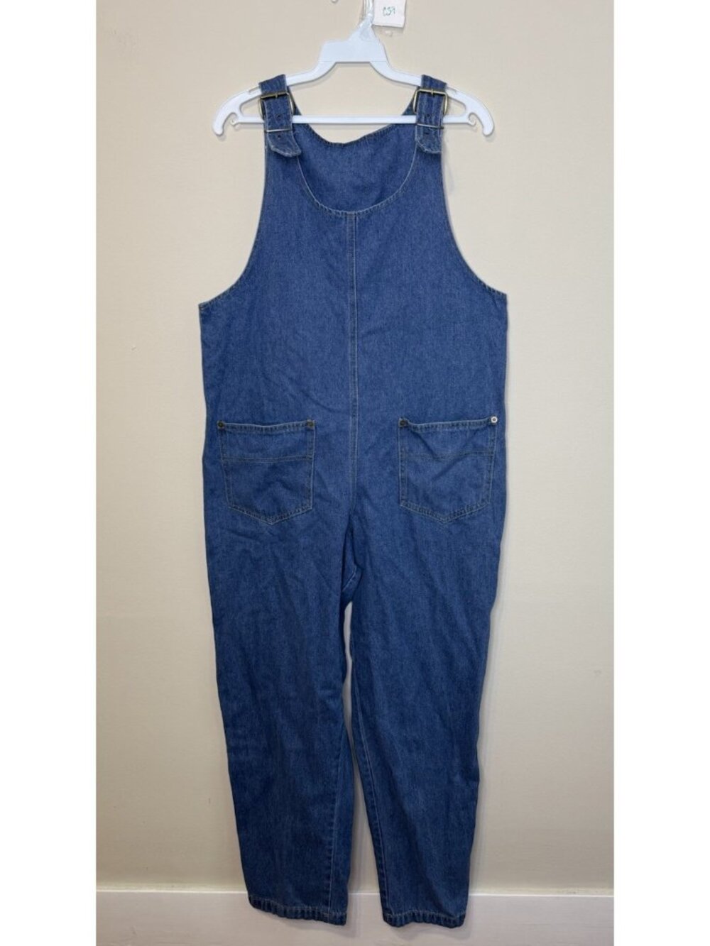 Vintage 80s Bib Overalls Denim Jean Baggy Pockets Painter Grunge